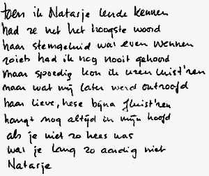 Tekstfragment 'Lang Zo Aardig Niet' (Trckener Kecks)